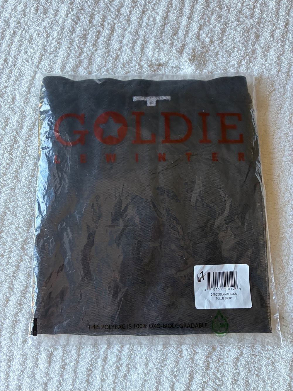 Goldie Lewinter Tulle Skirt Black Sheer Midi Overlay Ruffle Hem XS NWT - Picture 8 of 10